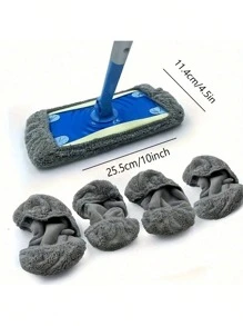 4 件可重复使用拖把垫，可洗干湿平板拖把替换装，吸污吸水能力强，清洁用品 - 彩色 - 查看 11