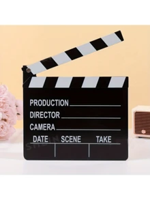1 件黑白木质场记板，坚固的木板产品，创意木制电影场记板 - 导演拍摄板，摄影道具和装饰壁挂 - 黑色 - 查看 11