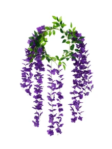 Nejlue Artificial Flowers/Plants1111 Home & Living 2pcs 180cm Artificial Purple Wisteria Vine, Silk Wisteria Flower Garland, For Thanksgiving, Halloween, Christmas, Wedding, Birthday Party, Home, Room, Garden, Wall Decor, Indoor Outdoor, Bedroom, Dining Table, Autumn Decor