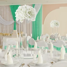 Tall Acrylic Vase Wedding Centerpieces Clear Elegant Centerpiece Stand With Artificial Hydrangea Flowers For Wedding Party Table Home Decorations - Transparent - View 2