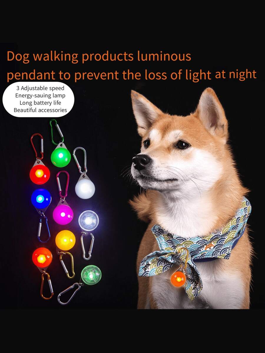 1pc PVC Thickened Latex LED Glow Anti-Lost Dog Walking Light, Pet Pendant, Pet Supplies