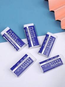 6 件装白色铅笔橡皮擦，学校和办公用品，随机款式绘画和绘图橡皮擦 - 白色 - 查看 5