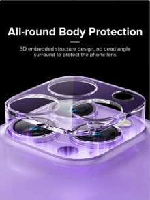 【3D镜头保护膜】兼容 15 Pro Max/11/12 Mini/1/14 Pro Max/16 Plus/17/17 Pro Max/17 Air、Fold7/S23/S24/S25 Ultra，9H硬度钢化玻璃镜头膜，防刮花、防指纹、高清透明镜头盖，专业相机保护壳，防尘、防爆膜，适用于摄影/日常保护 - 無色 - 查看 3