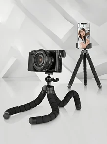 8-Legged Tripod, Universal Slouchy Phone Holder, Portable Camera Tripod, Flexible Mini Phone 360° Rotatable Tripod, Sponge Octopus Tripod Stand, Multi-Functional Universal Phone Holder - Black - View 1