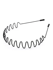 1件男女通用光滑后梳发带，户外运动时尚双马尾发带/永不掉漆金属头扣夹，适合男士长发、辫子和其他发型 - 大波浪休闲头饰、发带、发箍发箍发饰