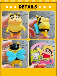 Cute Crayon Shin-chan Keychain, with Durable Cord and Cartoon Character Pendant, Practical Keyring for Daily Use, Outdoor Travel, and More - Perfect Gift for Kids, Teens, and Anime Fans, Featuring Popular Cartoon Design, Lightweight and Portable, Adds Fun to Keys, Bags, or Backp - 彩色 - 查看 9