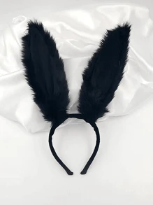 1 pieza Diadema con orejas de conejo de peluche, adecuada para Halloween, disfraz de Pascua, decoración de bares/clubes y actuaciones en el escenario - Blanco - Ver 6