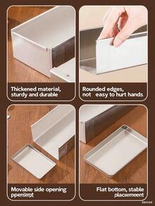 LINKOOL 优质铝制提拉米苏和芝士蛋糕烤盘 - 矩形，配有可拆卸隔板，坚固的底座，适合制作完美的慕斯蛋糕 - 耐用的厨房必需品，手工制作，可移动带子，可拆卸隔板 - 金屬銀 - 查看 10