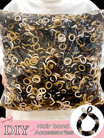 200/400/800/1000 PCS Colorful Hair Ties For Girls, Soft No-Hurt Elastic Hair Bands For Kids, Cute Toddler Hair Accessories.Do It Yourself