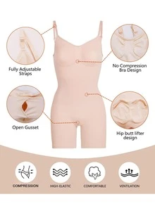 Shapewear Bodysuit For Women – Tummy Control, Snatched Waist, Butt Lifting & Thigh Slimming Body Shaper
