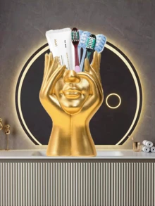 1 Piece Nordic Style Bow Shape Toothbrush Holder, Electric Toothbrush Holder, Cosmetic Storage Rack, Toothbrush Storage Box, Soap Dish, Home Desktop Decorative Holder, Aesthetic Room Decor, Home Decor, Space Saving Organization, Kitchen, Bathroom, Bedroom Accessories