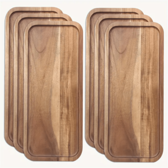 1/2/3件套相思木托盘套装，长方形食品托盘，咖啡托盘，展示托盘，装饰托盘，蔬菜盘，奶酪板，开胃菜盘，小吃拼盘，厨房托盘，甜点蛋糕架 - 多用途 | 木制托盘，厨房用品，家居装饰