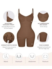 Shapewear Bodysuit For Women – Tummy Control, Snatched Waist, Butt Lifting & Thigh Slimming Body Shaper - Cà phê nâu - Xem 4