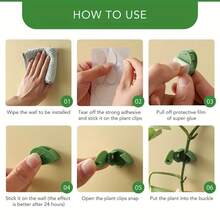 10pcs/Pack Green Plant Fixing Clips, Invisible Wall Mounted Climbing Hooks For Pothos, Home Use