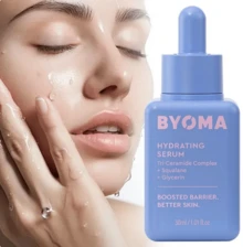 BYOMA Hydrating Serum - Moisturizing Facial Serum With Squalane, Glycerin & Ceramides - Hydrating For Glowing, Dewy Skin - 1.01 Fl. Oz - Baby Blue - View 5