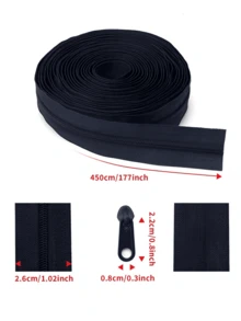 1 套 = 4.5 米拉链 + 10 个塑料拉链头，彩色尼龙 3 号拉链，带 10 个匹配的塑料拉链头，1 套/5 套，适用于服装、纺织品、箱包 - 彩色 - 查看 10