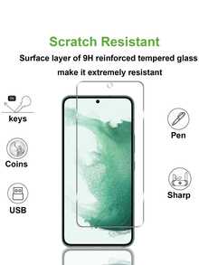 4片装高清钢化玻璃屏幕保护膜，防刮花，边缘光滑，防震，防碎裂，兼容三星Galaxy A13/A14 5G/A23/A34/A54/S24 FE/A54/A35/A15/A05s/S23 FE/S24FE/A06/A36/A56/A26及类似型号，高清晰度，无气泡，防刮花，全屏覆盖。 - 無色 - 查看 2