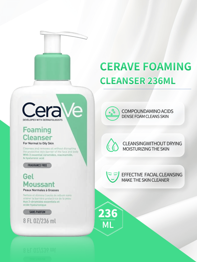 CeraVe Limpiador facial con espuma con amoniaco verde 236ml/botella