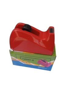 Dispensador de cintas adhesivas oficina escolar, organizador de escritorio, dispensador de cinta adhesiva, útil escolar y oficina - Rojo - Ver 1