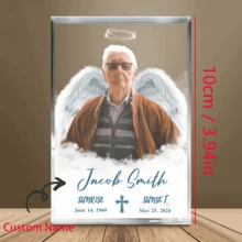 个性化纪念照片（带翅膀），个性化纪念照片（带翅膀）亚克力牌匾，父亲节纪念礼物，定制纪念亚克力牌匾，桌面摆件。这款优雅的牌匾可定制照片和真挚的寄语或姓名，打造独一无二的个性化纪念品，带来慰藉和缅怀。日历，旅行记事本 - 親人緬懷卡磚 - 查看 13