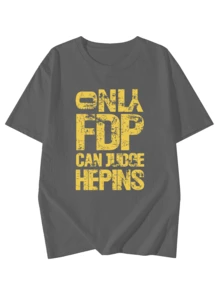 200g Pure Cotton T-Shirt 2025 Summer Ladies New Short Sleeve Pure Cotton Holiday Pattern Short Sleeve Round Neck Couple Wear Small Shirt Tops - 深灰 - 查看 3