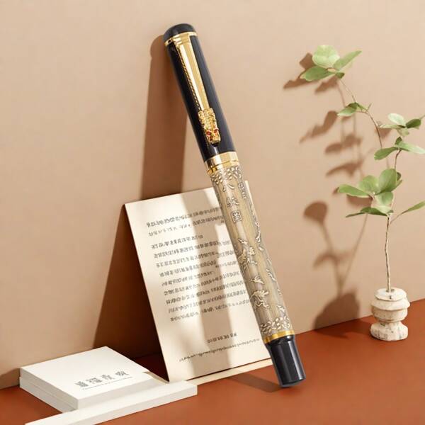 A Chinese Style Eight Horses Ballpoint Pen - Traditional Craftsmanship, An Ideal Gift For Culture Enthusiasts/Suitable For Back-To-School Season, Christmas Gifts, Business Office, And Students' Daily Calligraphy Practice Pen/Replaceable Pen Refill