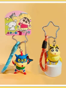 Cute Crayon Shin-chan Keychain, with Durable Cord and Cartoon Character Pendant, Practical Keyring for Daily Use, Outdoor Travel, and More - Perfect Gift for Kids, Teens, and Anime Fans, Featuring Popular Cartoon Design, Lightweight and Portable, Adds Fun to Keys, Bags, or Backp - 彩色 - 查看 8