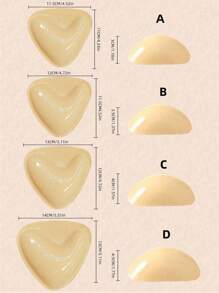 1 对双面自粘胸垫，胸垫粘性垫，可重复使用衬垫，胸罩比基尼隐形加厚胸垫防水游泳