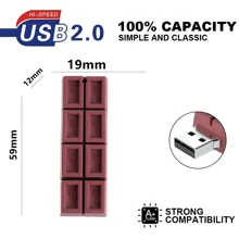 Biyetimi 32GB 巧克力外观U盘，64GB/128GB 卡通企鹅U盘，8GB 创意U盘，结婚礼物 - 咖啡棕 - 查看 4