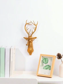 Animal Heads Wall Decor, Faux Deer Head Mount, Animal Sculptures Wall Decor, Resin Animal Head Wall Hanging Decoration For Living Room Bedroom Kitchen Gift,Deer