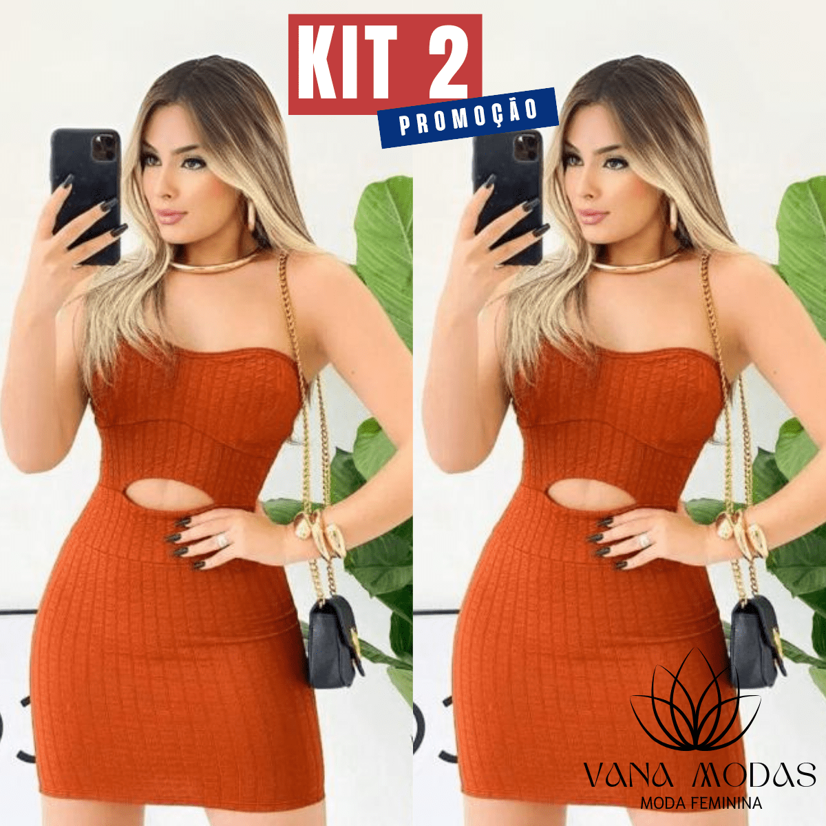 Kit 2 Women's Bubble Midi Tube Dress With Padded Strapless Neckline Short - Cam/Cam - Xem 1