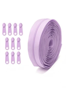 1 套 = 4.5 米拉链 + 10 个塑料拉链头，彩色尼龙 3 号拉链，带 10 个匹配的塑料拉链头，1 套/5 套，适用于服装、纺织品、箱包 - 彩色 - 查看 13