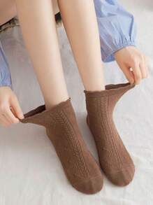 6 Pairs Of Women's Solid Color Diamond Pattern Short Socks - Breathable And Comfortable, With Lace Edge Suitable For Spring And Summer, Cute Socks