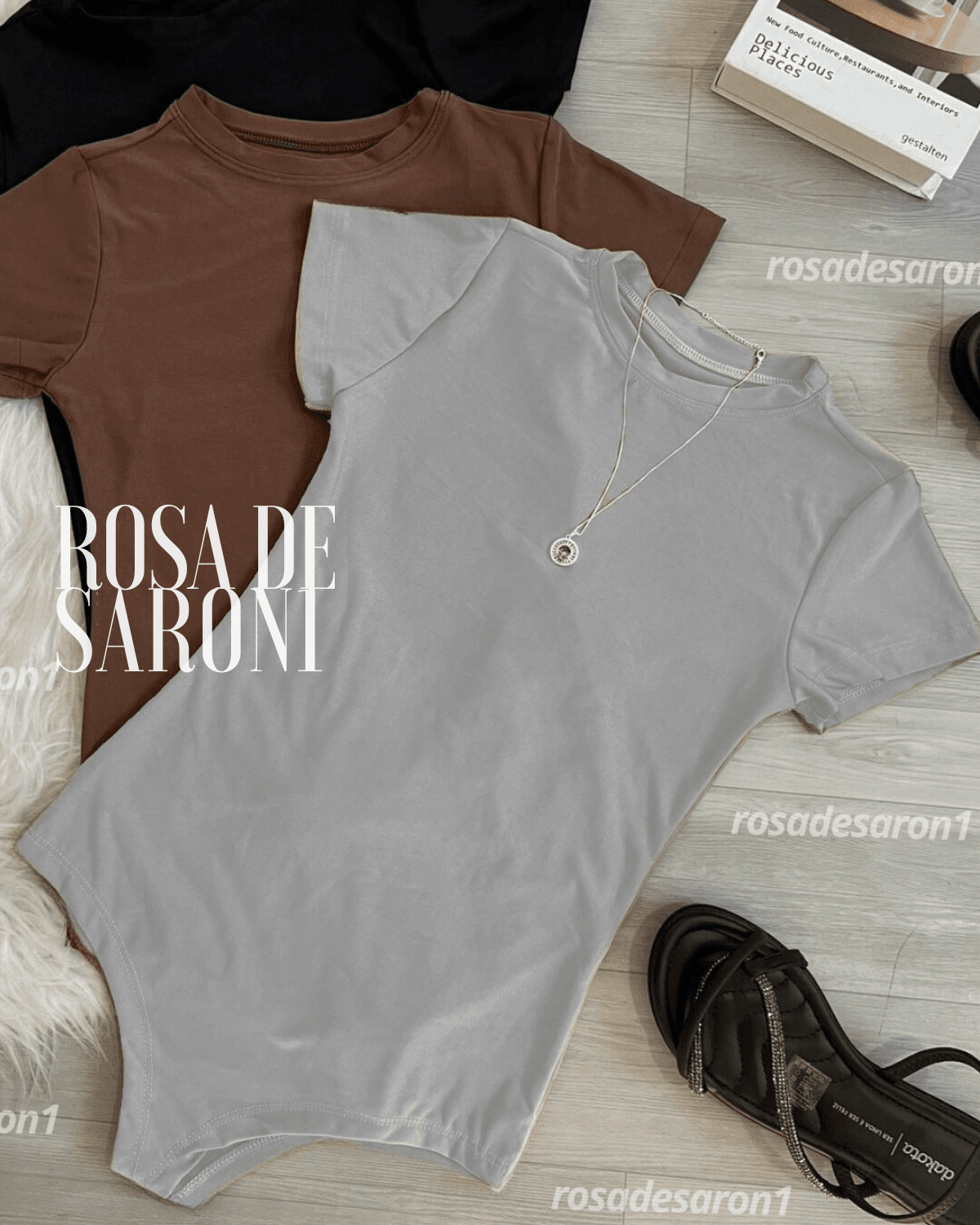 Bory Women's Crew Neck Bodysuit Summer Fashion Blogger 2024 - 灰色 - 查看 1