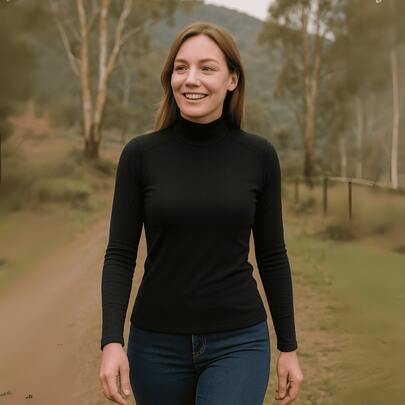 Blusa Térmica Poliamida Feminina Proteção Solar Anti Odor Camisa Segunda Pele Manga Longa Inverno e Verão Lisa