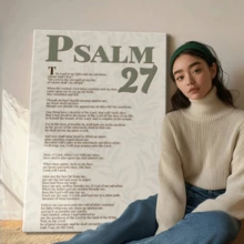Sage Green Wall Art, Modern Scripture Poster, Poster, Psalm Quotes, Scripture Art, Wooden Framed Canvas Poster - Framed, Vertical - 裱框畫布 - 查看 5
