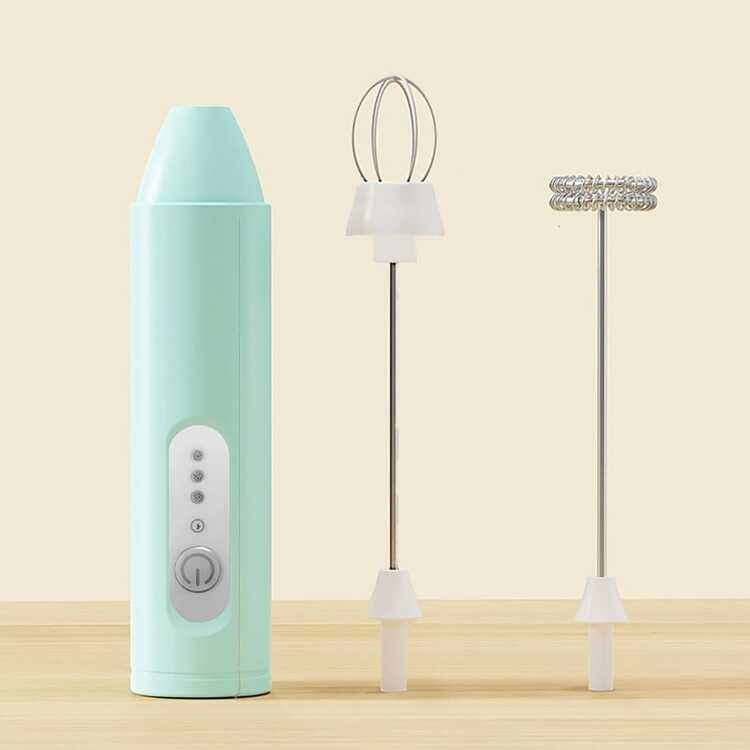 手持式 USB 充电咖啡搅拌机、打蛋器、牛奶起泡器、分配器，带不锈钢搅拌器、可调节 3 速泡沫机，适用于咖啡、拿铁、卡布奇诺、热巧克力、抹茶、鸡蛋、节日礼物 - 彩色 - 查看 14