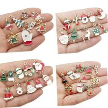 60pcs Of Golden Enamel Christmas Pendants For Mini Christmas Tree Decorations, Small Christmas Decorations, Resin Miniature Crafts Christmas Decorations(10/30/60pcs)
