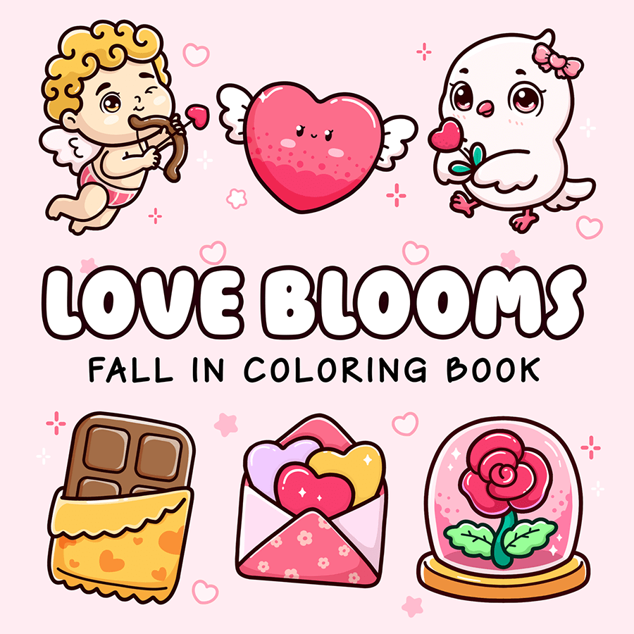1 pièce Livre de coloriage cosy LOVE BLOOMS [Mignon] Livre de peinture graffiti pour enfants avec des créatures adorables. Livre de peinture Montessori, jouet créatif. Facile à colorier avec des lignes. Livre de coloriage avec des plantes. Livre de coloriage pour adultes [Set de 12 marqueurs de couleur]. Cadeaux pour amis, couples et famille. Fournitures scolaires pour la rentrée. [Essentiel dessiné à la main] Esquisse pour débutants et relaxation, libération des émotions et soulagement de l'anxiété.