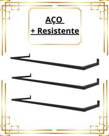 Kit 3 Arara de Parede 60cm Cabideiro Organizador de Roupas Loja Closet Quarto Cabide