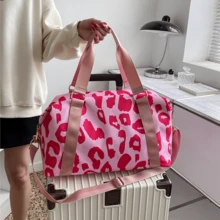 Travel Duffel Bag, Sports Tote Gym Bag With Wet And Dry Separation Compartment, Shoulder Weekender Overnight Bag For Women,Lightweight Carry On Personal Item Duffle Gym Bag For Travel, Airplanes, Sports - 粉色 - 查看 8