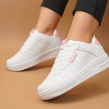 Men's White Casual Sneakers Comfortable Blogger Lightweight Soft Sole Runner Super Soft Promotion Casual Outdoor Outdoor Vacation - Rosa - 查看 6