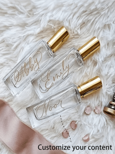 1 pièce Bouteille de décantation de parfum personnalisable, texte personnalisable, bouteille de parfum en verre carré épais, bouteille de voyage portable vide, bouteille d'échantillon de parfum, bouteille portative pour mariée, demoiselle d'honneur, cadeau de fête de mariage, proposition de demoiselle d'honneur, parfum personnalisé, cadeau pour petite amie, cadeau d'anniversaire, cadeau de Noël, cadeau de fête des Amoureux, bouteille de décantation de parfum de mariage, bouteille de vaporisation d'Halloween