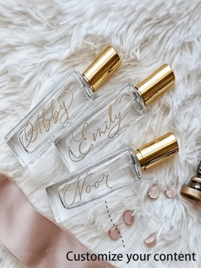 1 pièce Bouteille de décantation de parfum personnalisable, texte personnalisable, bouteille de parfum en verre carré épais, bouteille de voyage portable vide, bouteille d'échantillon de parfum, bouteille portative pour mariée, demoiselle d'honneur, cadeau de fête de mariage, proposition de demoiselle d'honneur, parfum personnalisé, cadeau pour petite amie, cadeau d'anniversaire, cadeau de Noël, cadeau de fête des Amoureux, bouteille de décantation de parfum de mariage, bouteille de vaporisation d'Halloween