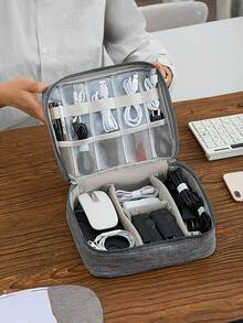 Bolsa para armazenamento de dados, bolsa para armazenamento de fones de ouvido de viagem, carregador portátil, carregador de telefone, acessórios para câmera digital - Multicolorido - Ver 3