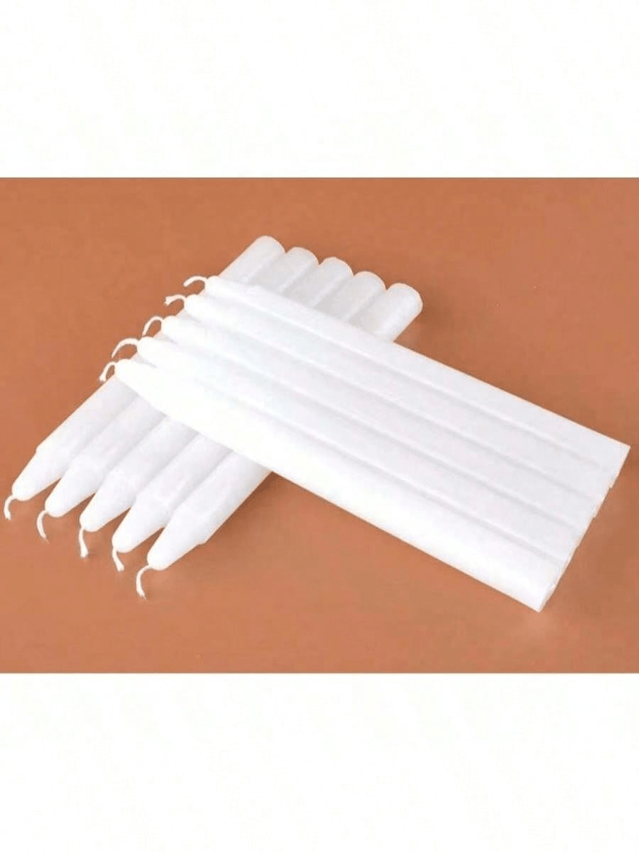 10 pièces Bougies blanches fuselées - Bougies de dîner et de table sans parfum de 20 cm de haut, d'une durée de combustion de 6 à 7 heures, bougies de mariage romantiques, dîner aux chandelles pour la Saint-Valentin. Convient pour les restaurants, le salon, la chambre, le mariage, l'anniversaire, les fêtes et les vacances