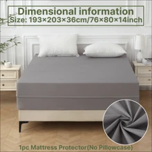 Waterproof 6-Sided Mattress Cover With High-Quality Zipper – Breathable & Machine Washable Quiet Mattress Protector, Fully Dustproof With Invisible Zip For Home, Hotel, Dormitory Use - Grey - View 20