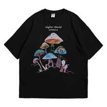 Higher World Mushroom Unisex T-Shirt - 黑色 - 查看 2