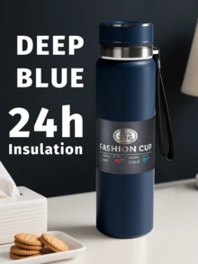 1 Piece 33.81oz Stainless Steel Insulated Water Bottle - Tumbler Coffee Cup Car Cup Water Cup Large Capacity, Leakproof, Portable, Suitable For Outdoor Activities, Mountain Climbing, Camping Water Bottle Sports And Travel - With Lid Can Be Used As A Water Cup Back To School, Suitable For School, Camping And Hiking - Multicolor - View 10