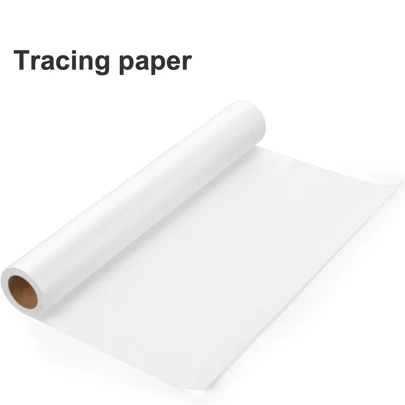 Vit rulle kalkerpapper - halvtransparent, mönsterpapper för bläck/penna/markörer - perfekt för sömnad, klädsömnad, skisser och ritning